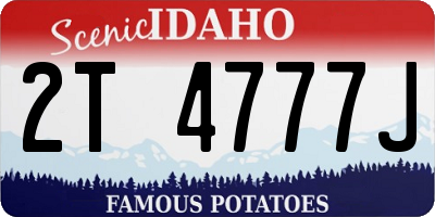 ID license plate 2T4777J