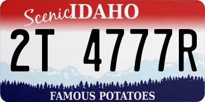 ID license plate 2T4777R