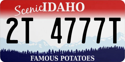 ID license plate 2T4777T