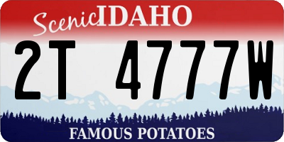 ID license plate 2T4777W