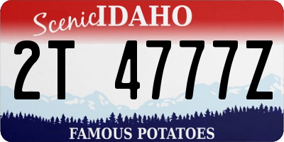 ID license plate 2T4777Z