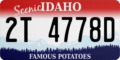 ID license plate 2T4778D