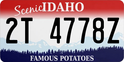 ID license plate 2T4778Z
