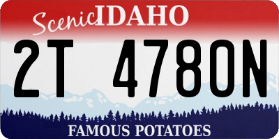 ID license plate 2T4780N