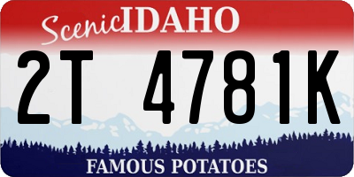 ID license plate 2T4781K