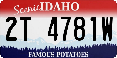 ID license plate 2T4781W