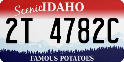 ID license plate 2T4782C