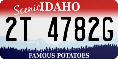 ID license plate 2T4782G