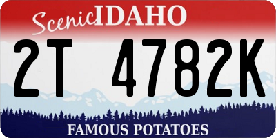 ID license plate 2T4782K