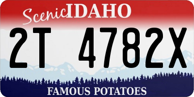 ID license plate 2T4782X