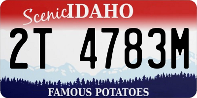 ID license plate 2T4783M