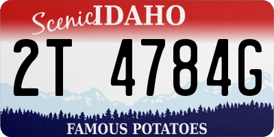 ID license plate 2T4784G