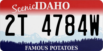 ID license plate 2T4784W
