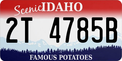 ID license plate 2T4785B