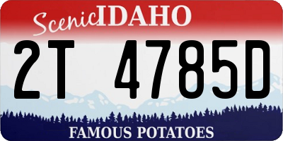 ID license plate 2T4785D