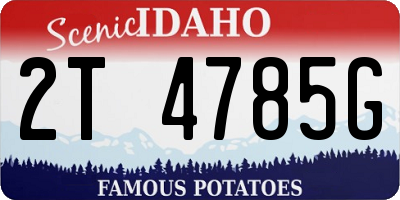 ID license plate 2T4785G