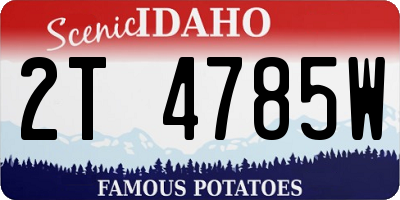 ID license plate 2T4785W