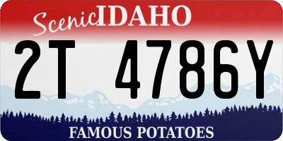 ID license plate 2T4786Y