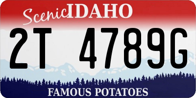 ID license plate 2T4789G
