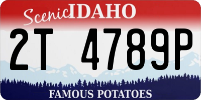 ID license plate 2T4789P