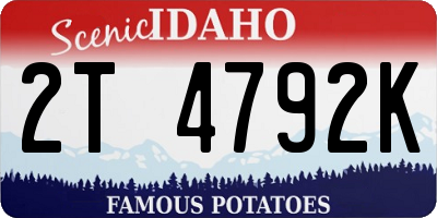 ID license plate 2T4792K