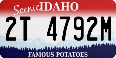 ID license plate 2T4792M