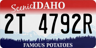 ID license plate 2T4792R