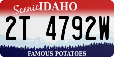 ID license plate 2T4792W