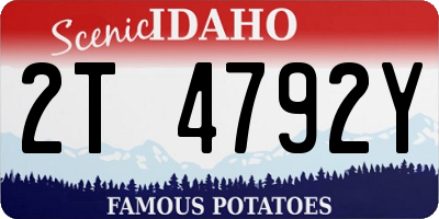 ID license plate 2T4792Y