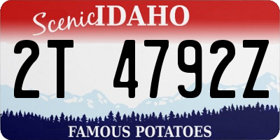 ID license plate 2T4792Z