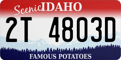 ID license plate 2T4803D