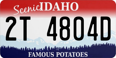 ID license plate 2T4804D