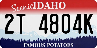 ID license plate 2T4804K