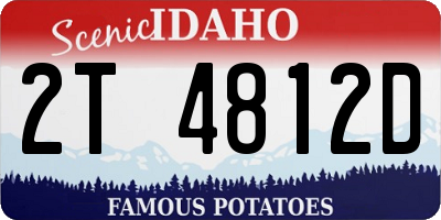 ID license plate 2T4812D