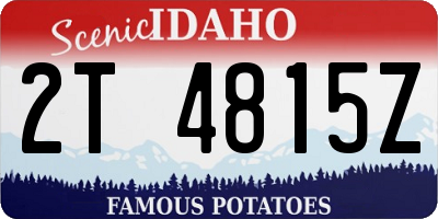 ID license plate 2T4815Z