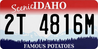 ID license plate 2T4816M