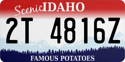 ID license plate 2T4816Z