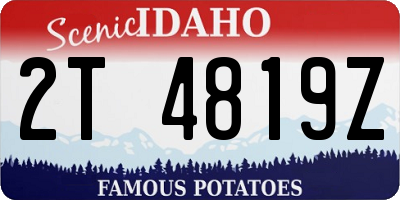 ID license plate 2T4819Z