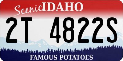 ID license plate 2T4822S