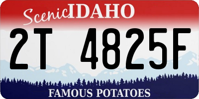 ID license plate 2T4825F