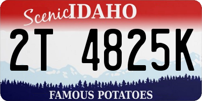 ID license plate 2T4825K