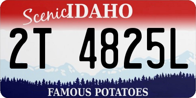 ID license plate 2T4825L