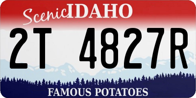 ID license plate 2T4827R