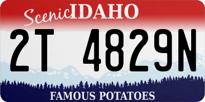 ID license plate 2T4829N