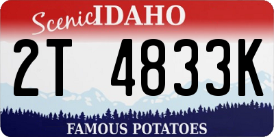 ID license plate 2T4833K