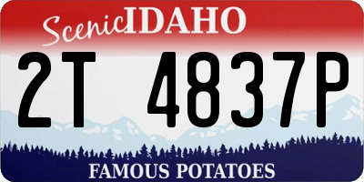 ID license plate 2T4837P