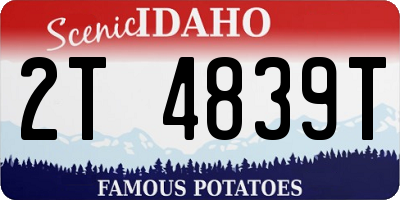 ID license plate 2T4839T