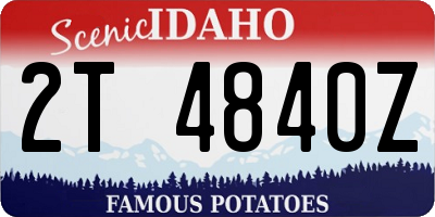 ID license plate 2T4840Z