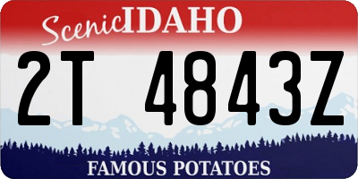 ID license plate 2T4843Z