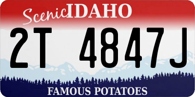 ID license plate 2T4847J